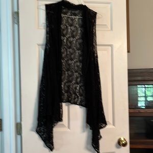 Black lace vest